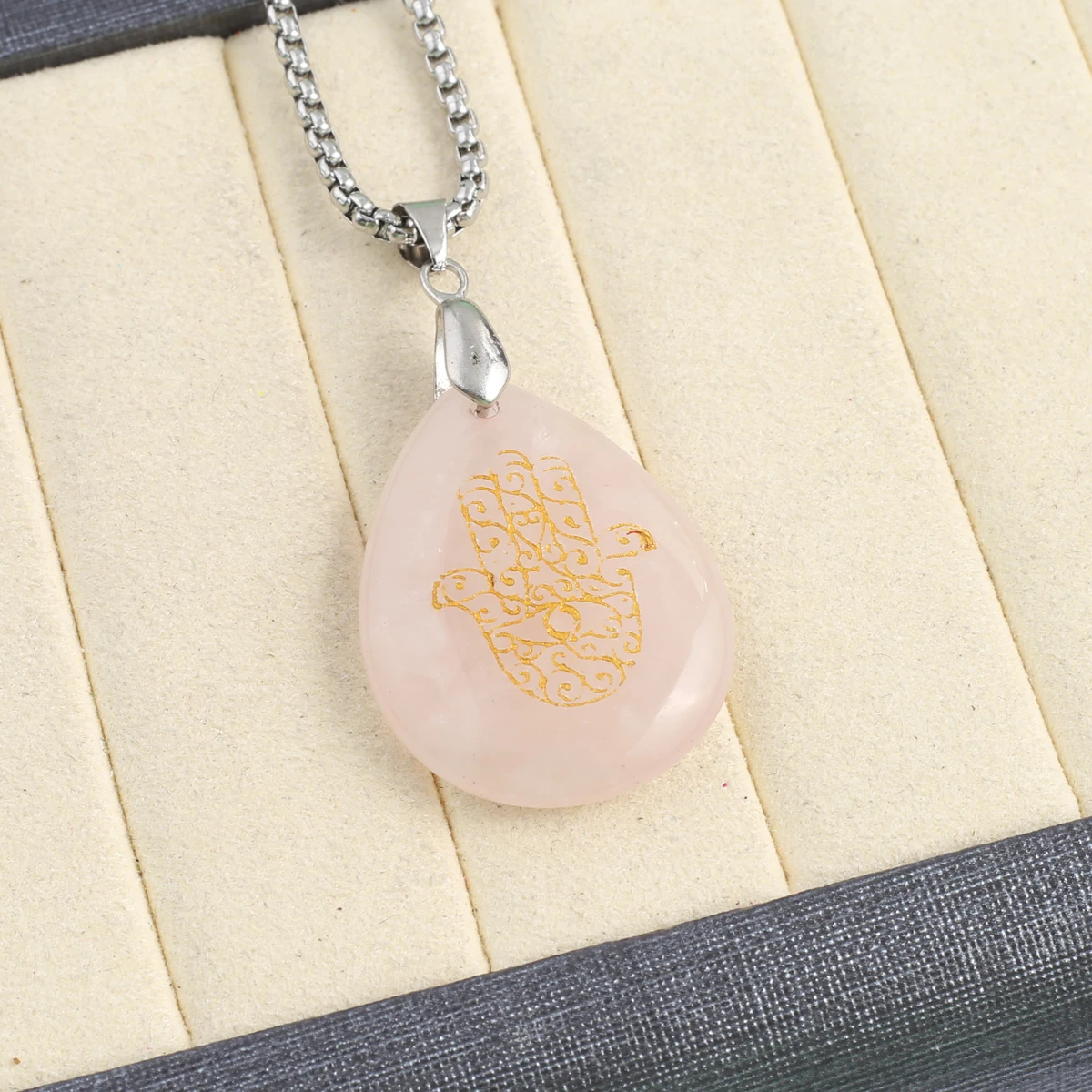 Ожерелье с подвеской из натурального камня чакры женское ожерелье рисунком