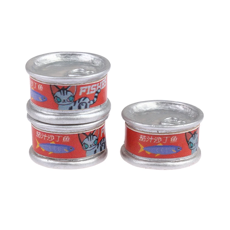 

10Pcs DollHouse Mini Resin Simulation Fish Canned Food Model Toy Doll House Kitchen Miniature Decor Accessories