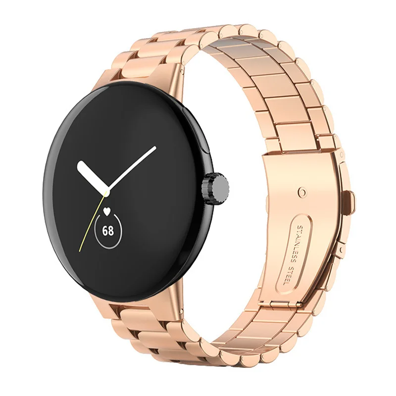 

Ремешок из нержавеющей стали для Google Pixel Watch, сменный металлический браслет с классической пряжкой, для пиксельных часов
