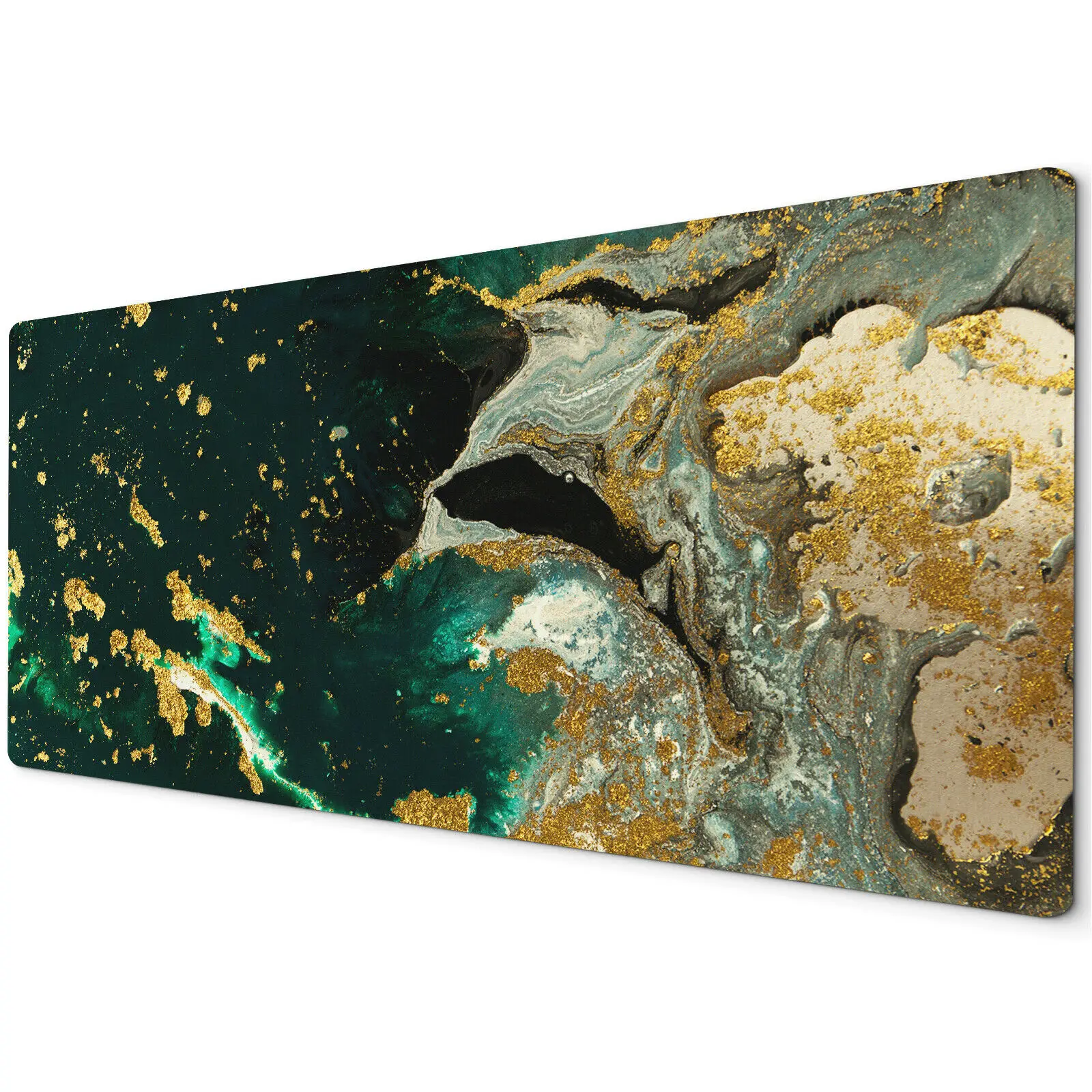 

60 x 30cm Extra Large XL Desk Mouse Pad Mat Gaming Green Black Gold