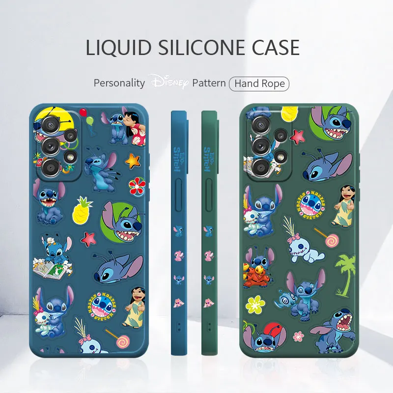 

Disney Stitch Abomination Soft Official Liquid Cover Case for Samsung Galaxy A52 A12 A51 A21s A32 A71 4G 5G A72 M12 A71 Cell