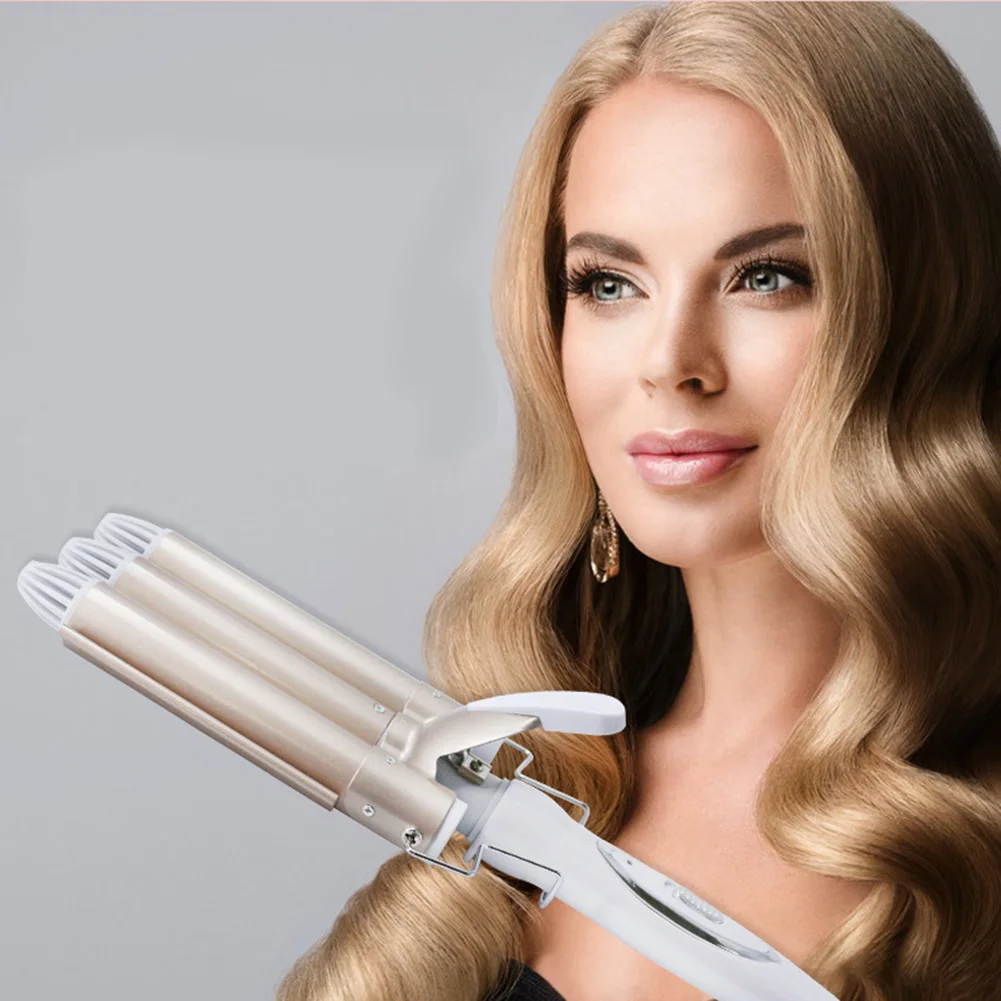 

Small Wave Corn Perm Splint Hair Styling Tool Professional Water Ripple Triple Barrel Big Curler Stick Adjustable Roller Tube