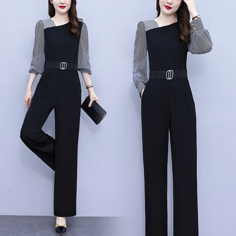 

Женский офисный комбинезон с длинным рукавом, модный прямой комбинезон в Корейском стиле для работы, весна-осень 2023