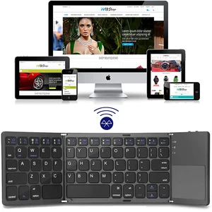 New Portable Mini Three Folding Bluetooth Keyboard Wireless Foldable Touchpad Keypad for IOS Android Windows ipad Tablet