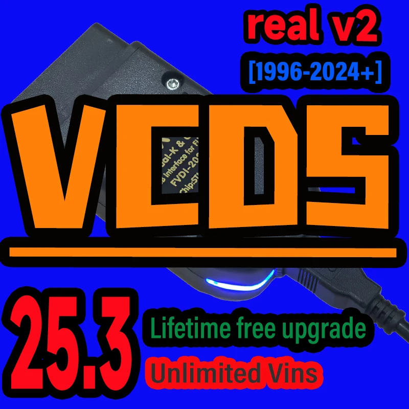 Интерфейс VCDS-HEX V2 VAGCOM V25.3 HEX REAL для VW AUDI Skoda Seat многоязычные автомобильные