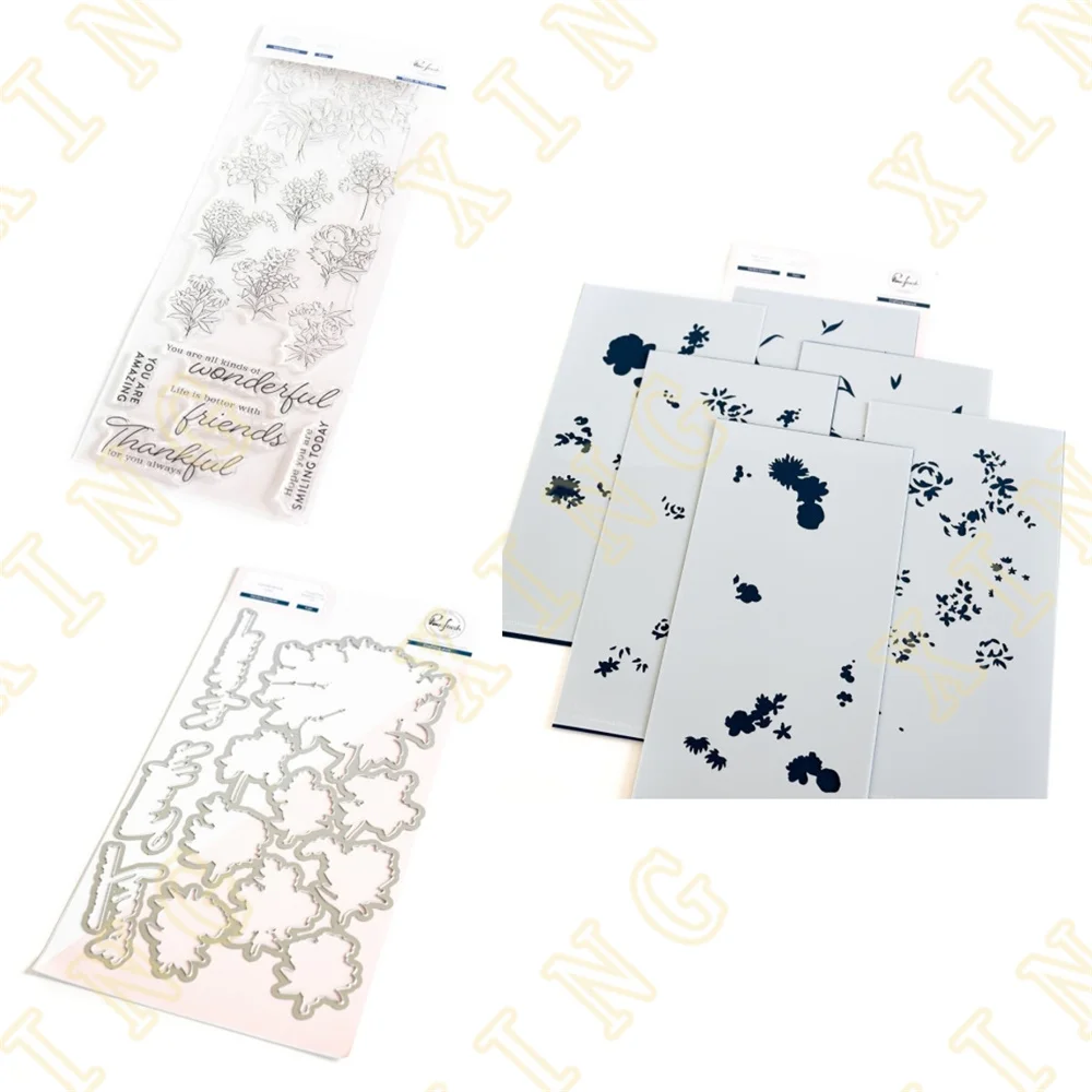 

2023 New Garden Bouquet Metal Cutting Dies and Stamps DIY Scrapbooking Card Stencil Paper Cards Handmade Album Stamp Die Sheets