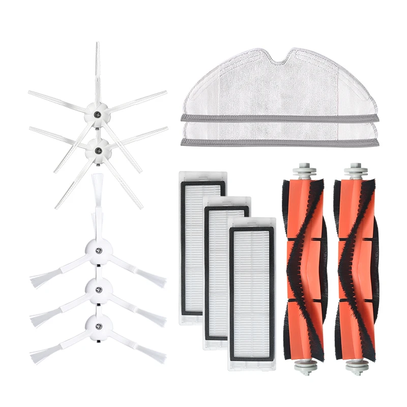 

Сменные детали для робота-пылесоса Xiaomi S6 S5 E35 E2, 5 боковых щеток, 2 роликовых щетки, 3 фильтровальной сетки и 2 насадки для швабры