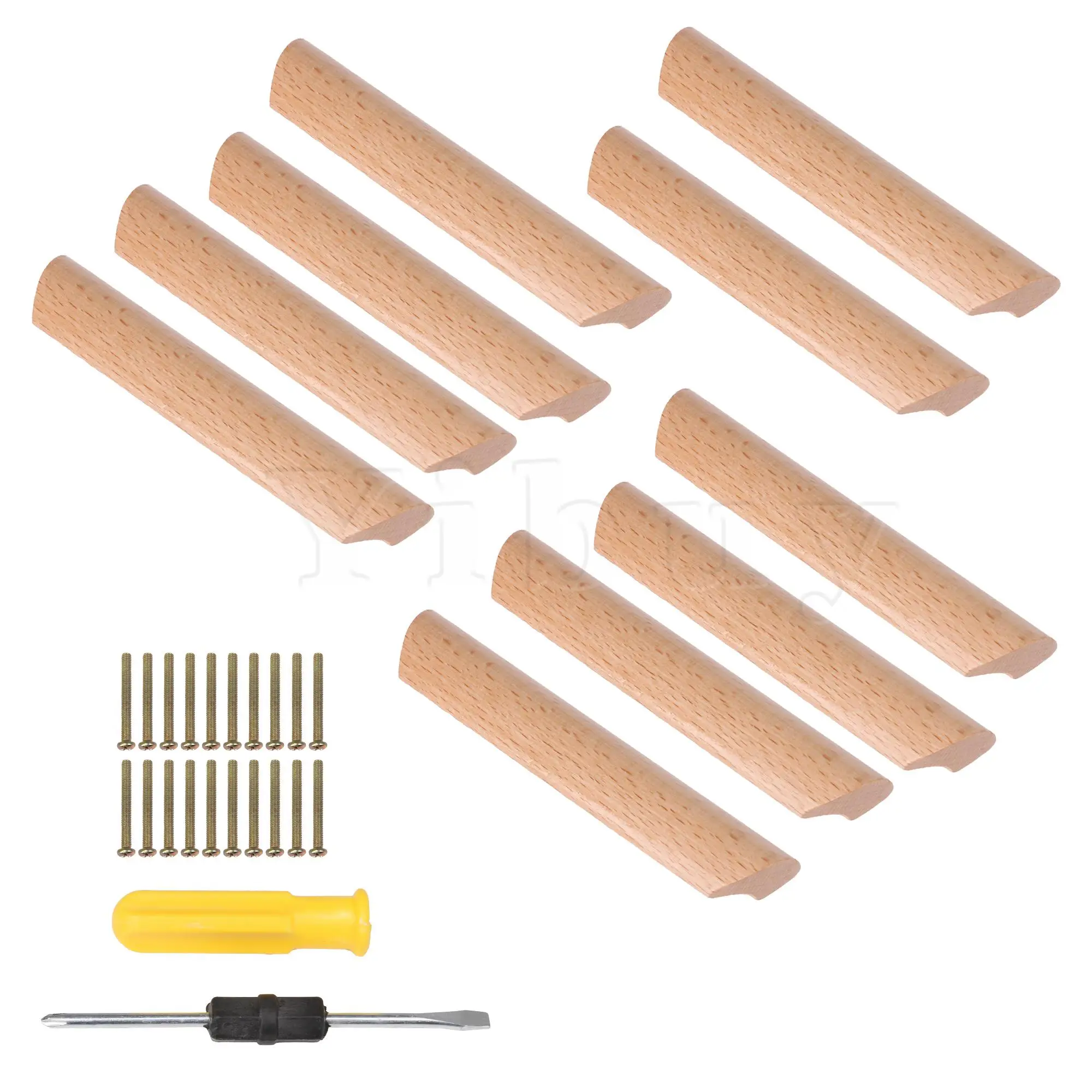 

10x Furniture Wooden Cabinet Handles Cupboard Drawer Pull 96mm Pitch