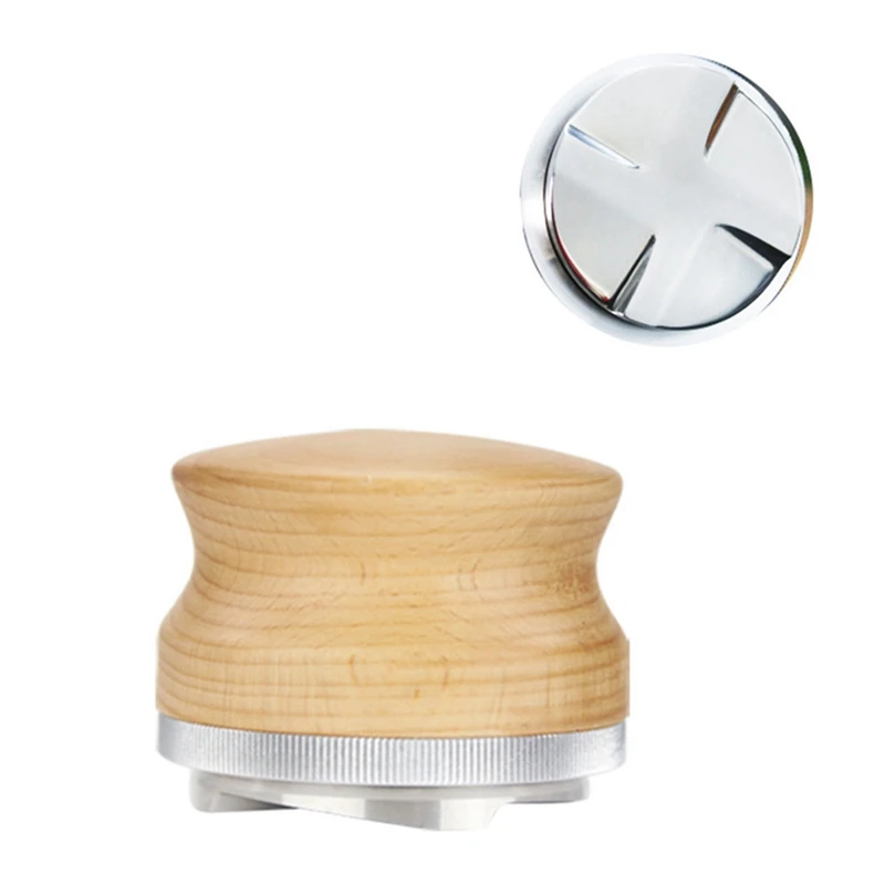 

58.35MM Coffee Distributor Espresso Tamper With Four Angled Slope Stainless Steel Base Coffee Tamper Espresso