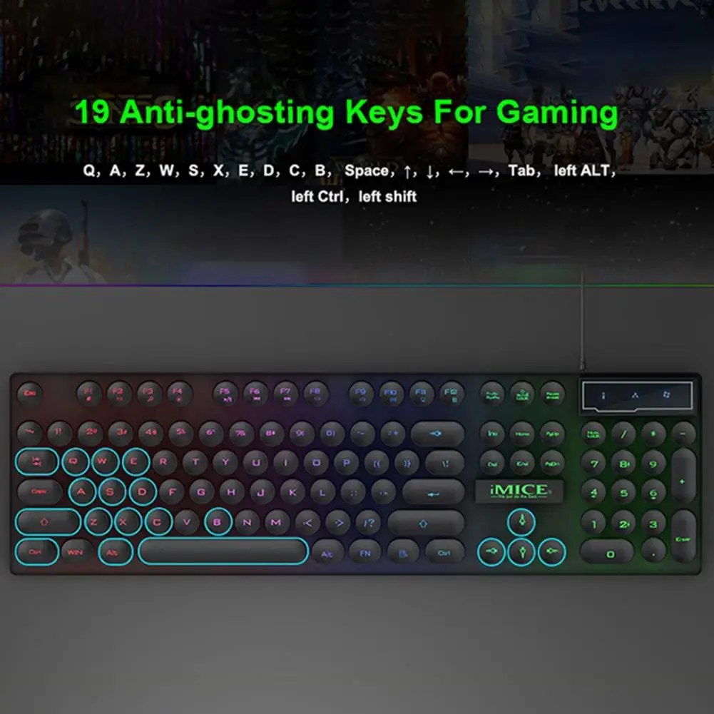 Подсветка для клавиатуры IMICE AK-800 Gamer три цвета узкие края лазерная гравировка -