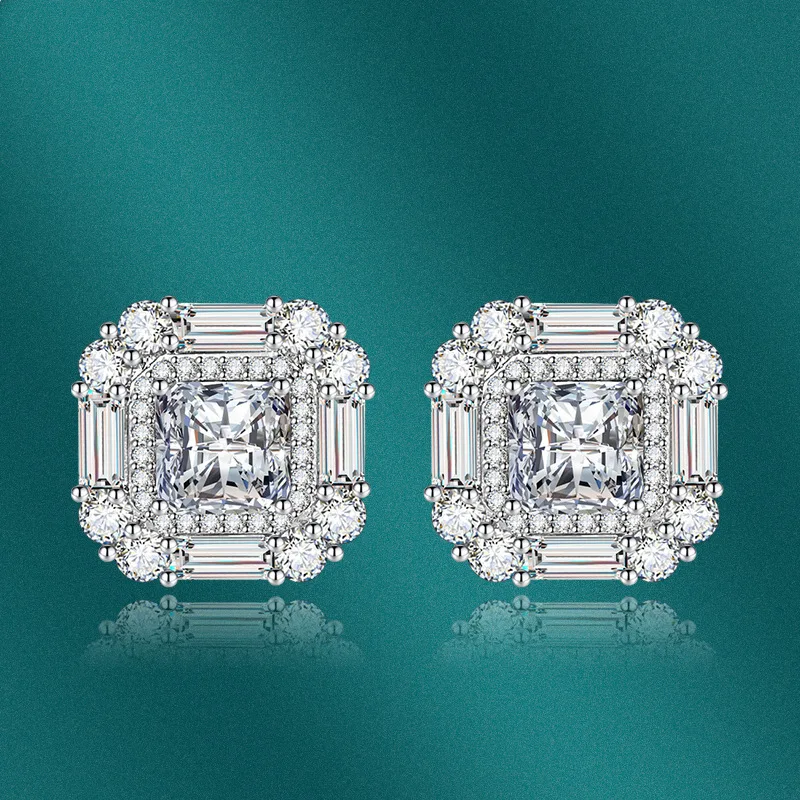 

Милые женские маленькие серьги-гвоздики белого/розового/желтого цвета, серебро 925 пробы, квадратные серьги-гвоздики для женщин, винтажные С...