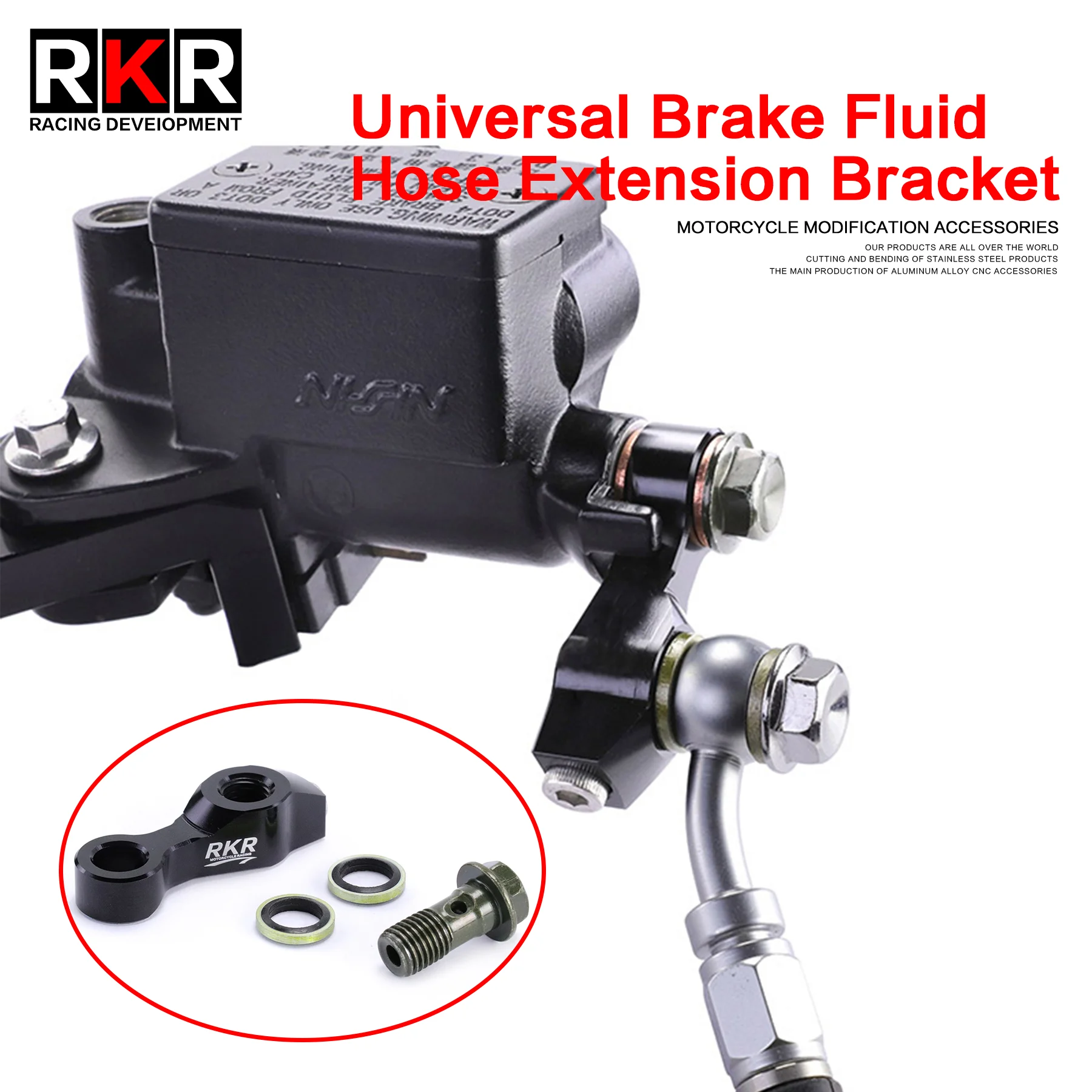 

M10 * 1,25 мотоциклетный универсальный удлинительный кронштейн для шланга гидравлической тормозной жидкости, аксессуары для Suzuki Kawasaki Honda Yamaha Benda