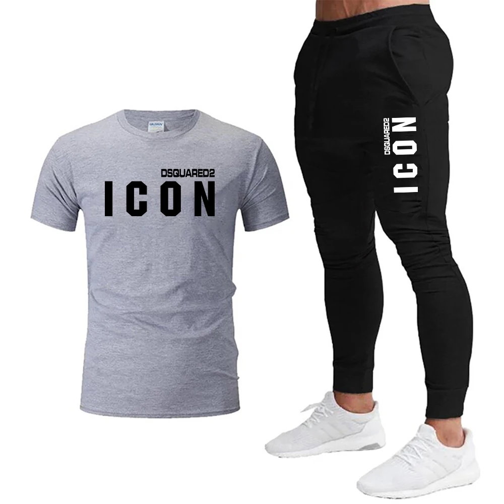 Vintage Summer Luxury Cloth Men's Cotton T-shirts + Pants Sports Suits Streetwear Jogging Male Basketball Sets Streetwear Outfit