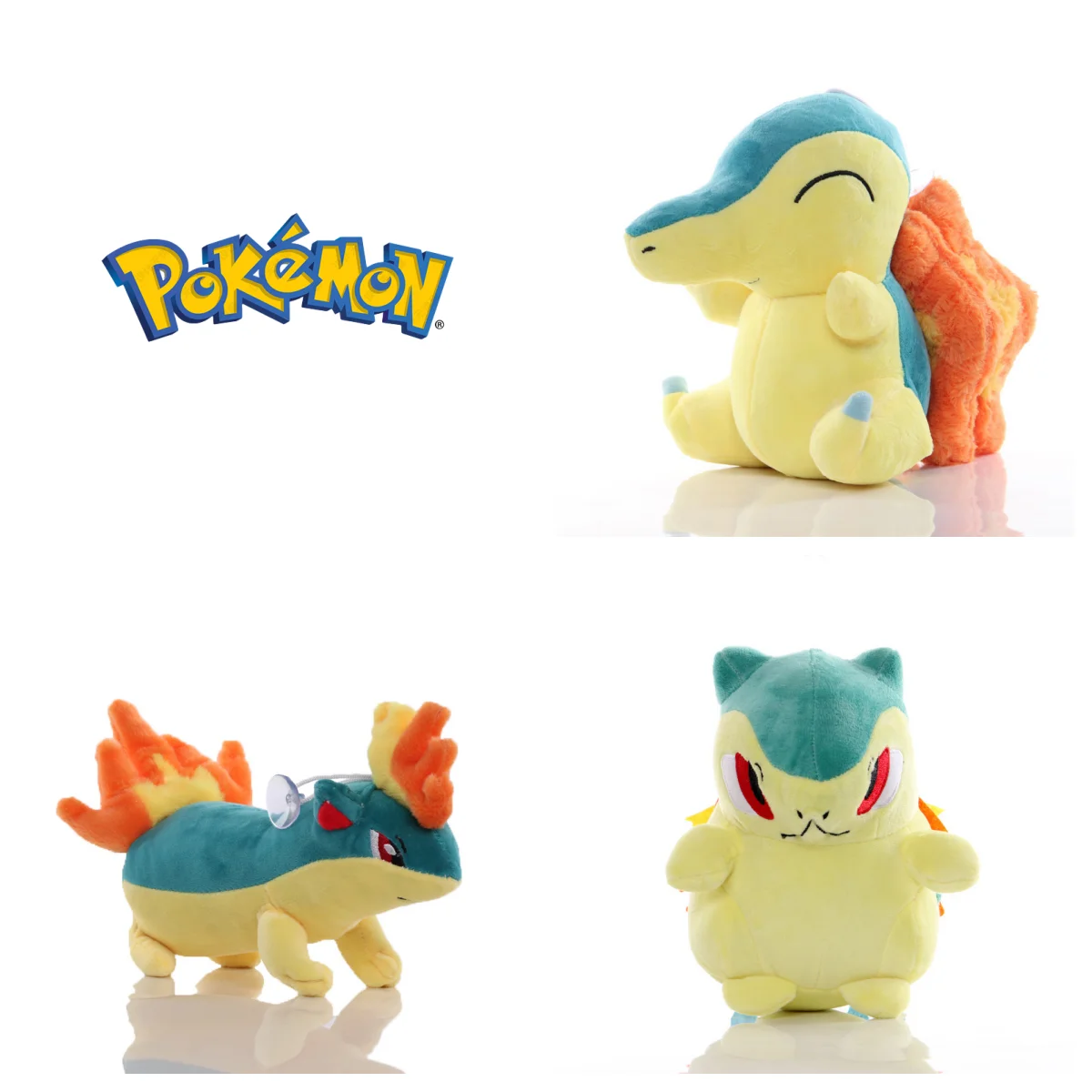 Фото Плюшевые игрушки Покемон Пикачу, семейные мягкие куклы Cyndaquil, милые плюшевые игрушки Quilava Typhlosion, коллекция хобби, детский рождественский подарок №1