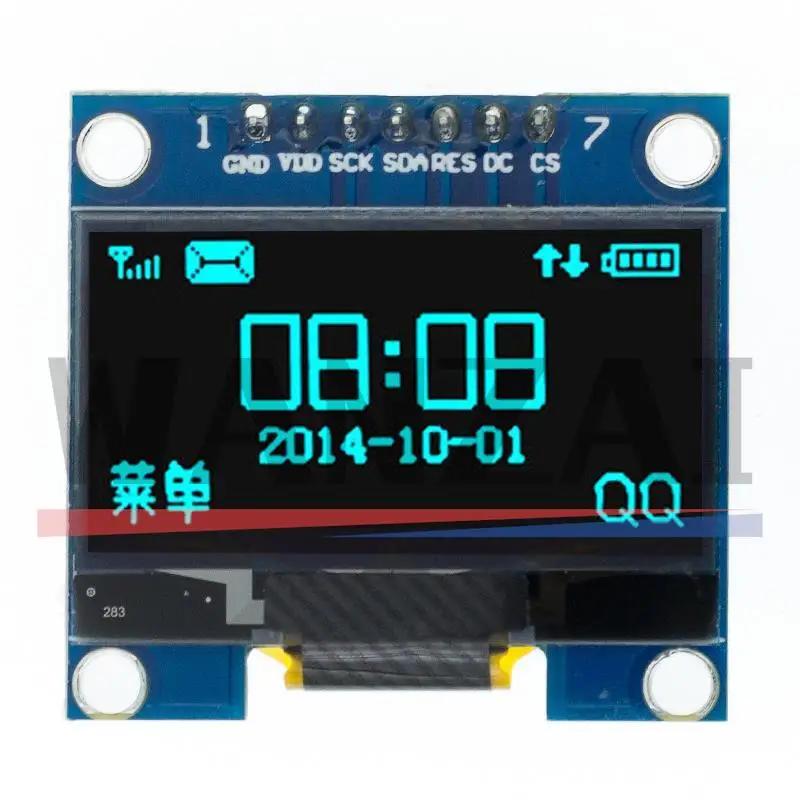 Светодиодный модуль O 1 3 дюйма Белый/Синий SPI/IIC I2C с цветным общением 128X64