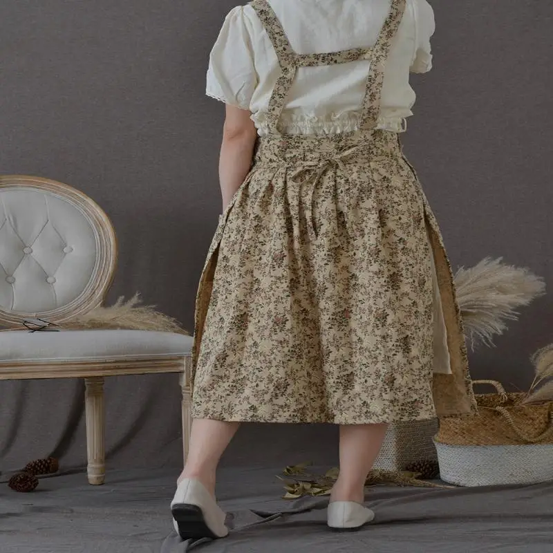 Модный Регулируемый хлопковый фартук с пасторальным принтом 1 шт. женский