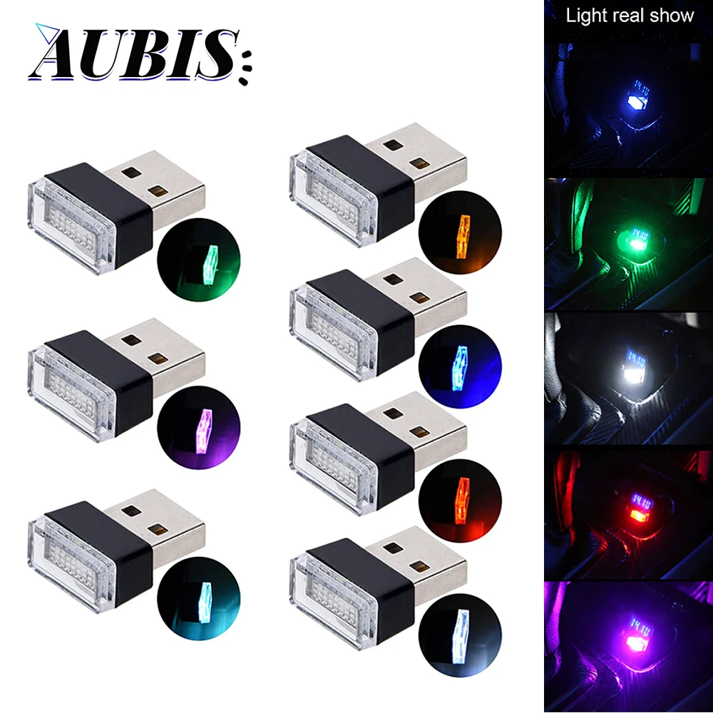 

Светодиодные атмосферные мини-светильники USB, аксессуары для салона автомобиля, USB подключи и играй, аварийное освещение, белый красный сини...