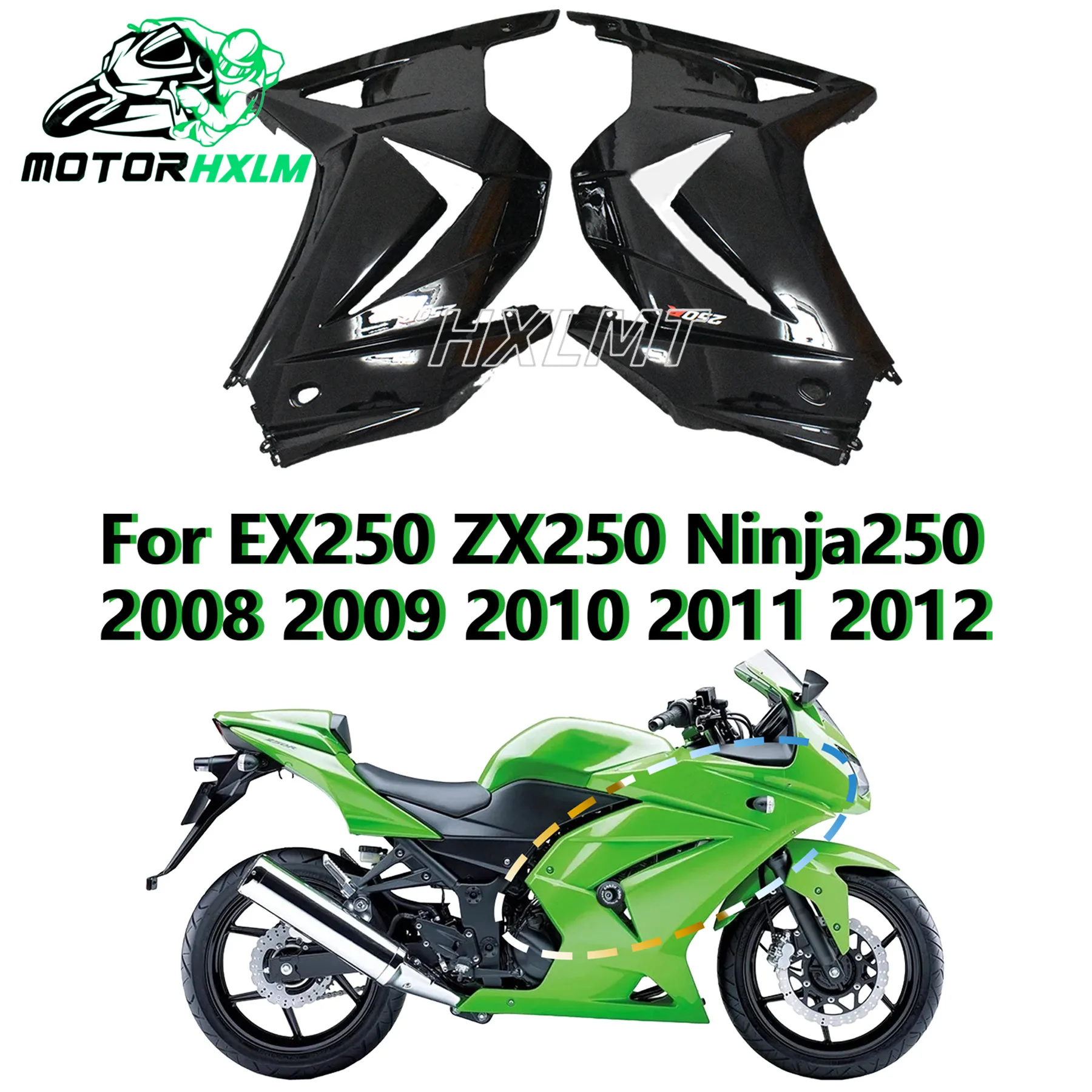Фото Налив для Kawasaki Ninja 250R ZX250R EX250 EX 250 08 09 10 11 12, комплект обтекателя мотоцикла, кузов ABS (литье под давлением) №2