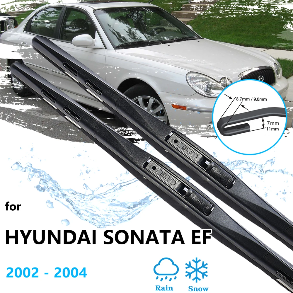 

2x For Hyundai Sonata EF MK4 2002 2003 2004 Wiper Blades Rubber Windshield Windscreen Cutter U J Hook Arm Replacement Cleaning