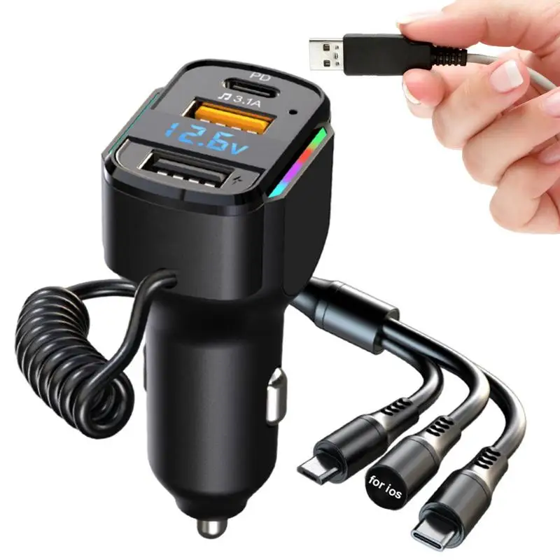 

USB-адаптер для быстрой зарядки, 3 в 1