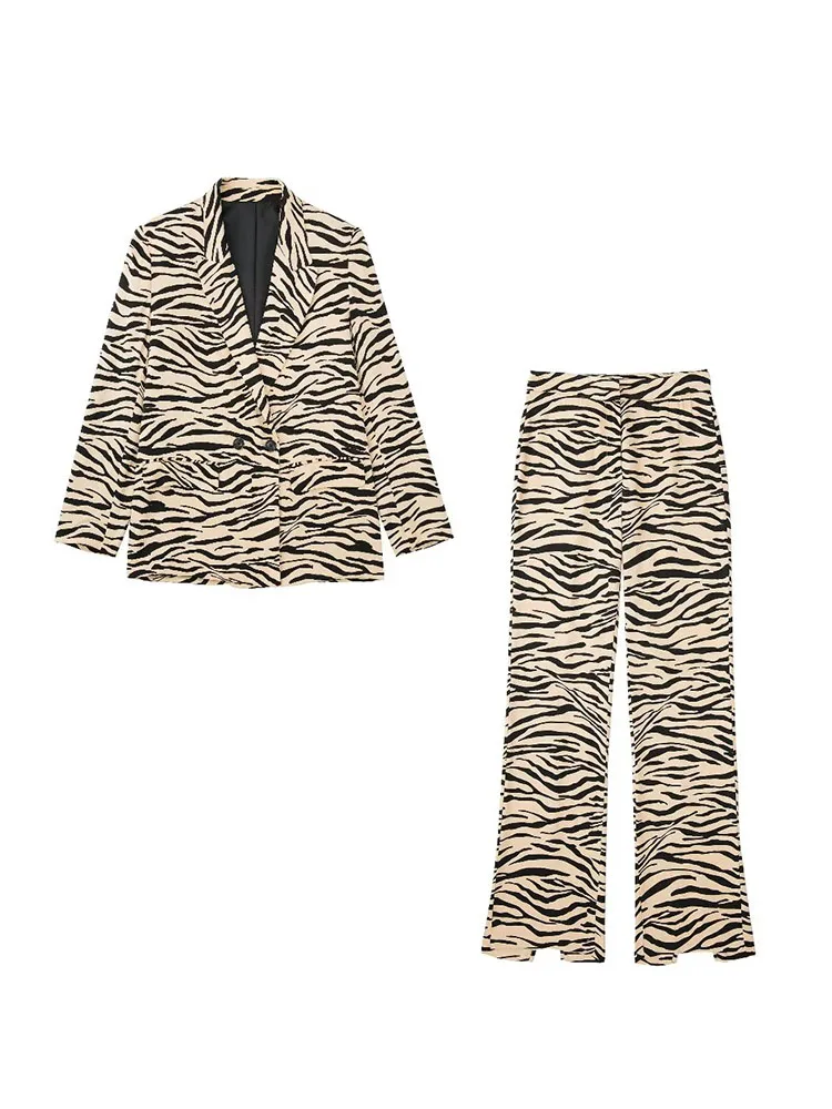 

Женский Осенний блейзер с длинным рукавом и принтом животных