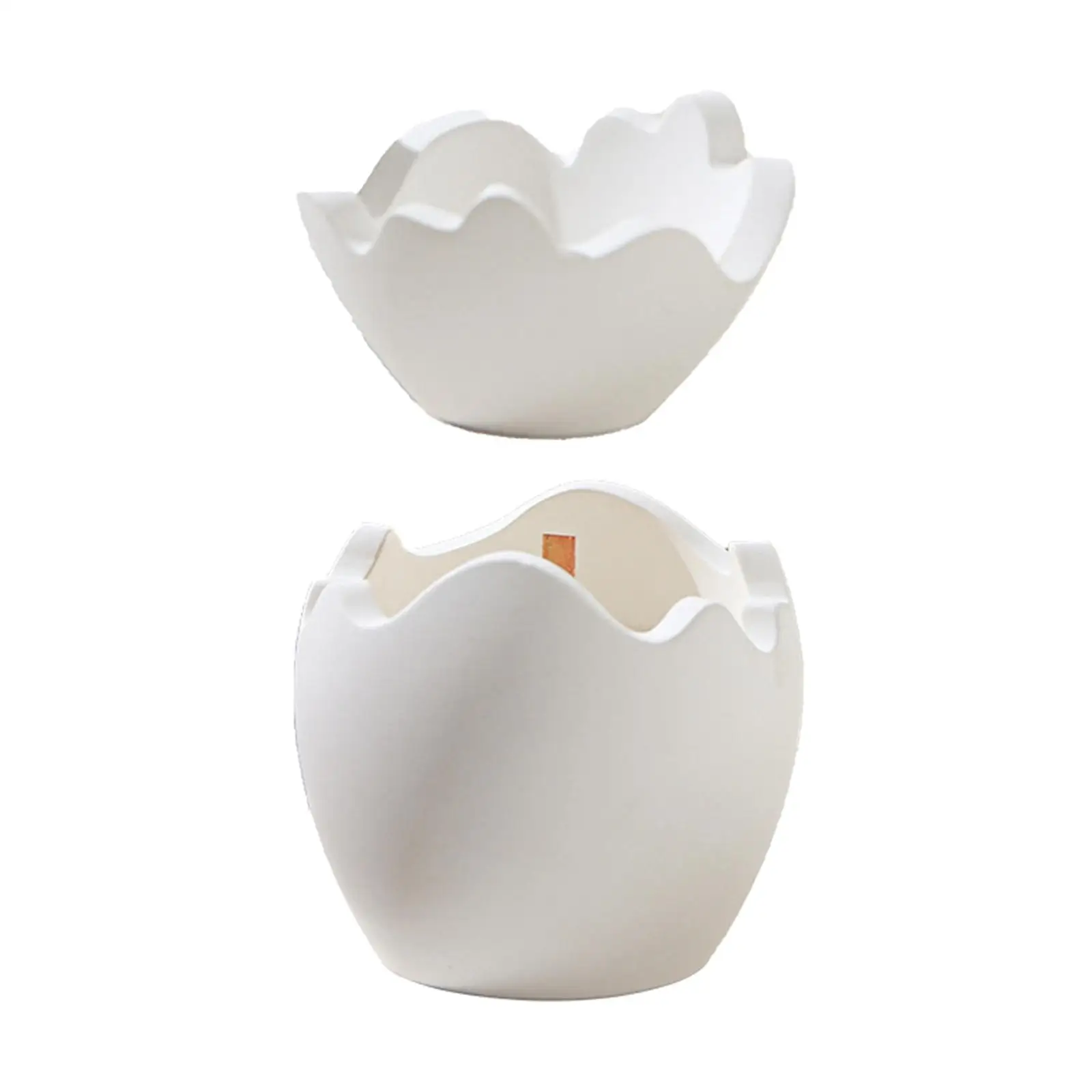 

Gypsum Cracked Egg Shape Candle Holders with Candle for Yoga Room Decorations