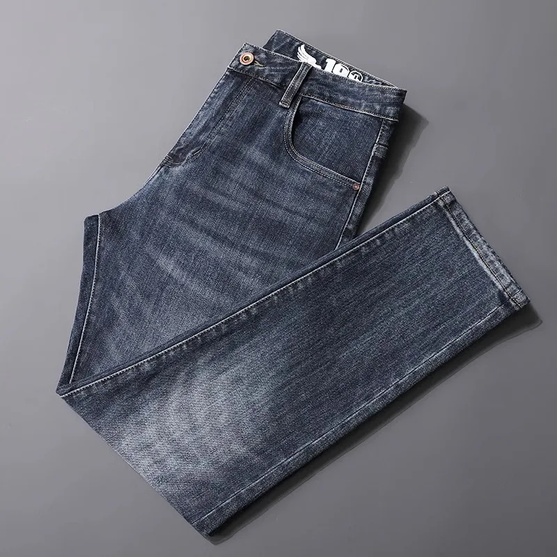Newly Vintage Fashion Men Jeans High Quality Retro Blue Elastic Slim Fit Designer Jeans Men Classical Casual Denim Pants Hombre