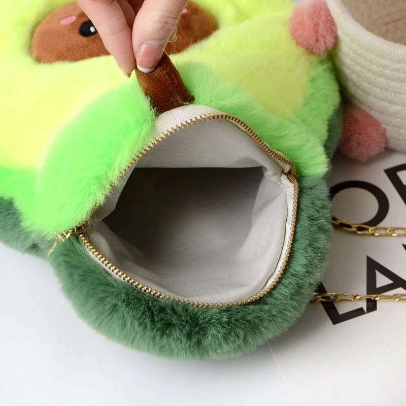 New Creative Chain Plush Backpack Soft Girl Doll Crossbody Bag Cute Funny Shoulder Bag female Storage mobile phone bag