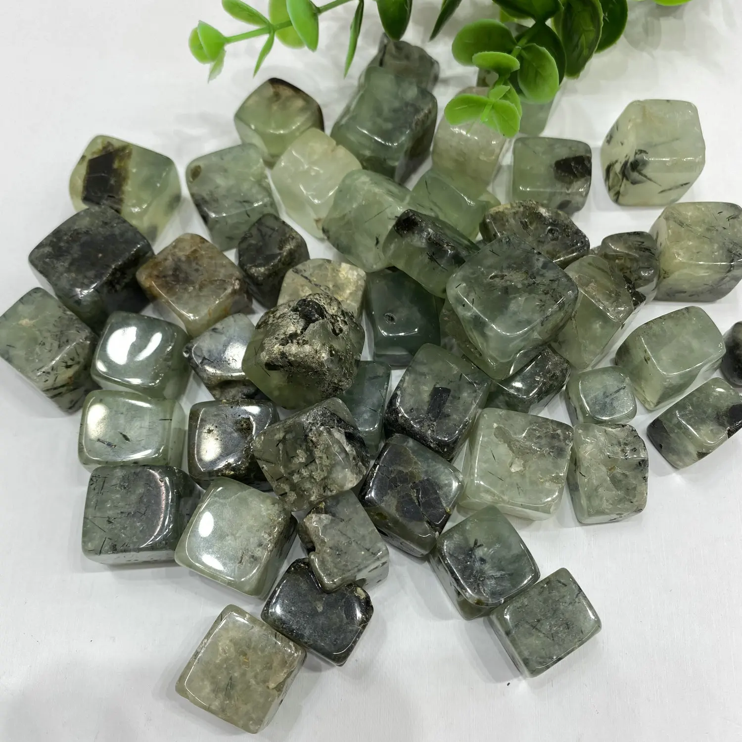 10-20 мм 100 г квадратный натуральный кристалл Пренит кварцевый полированный гравий