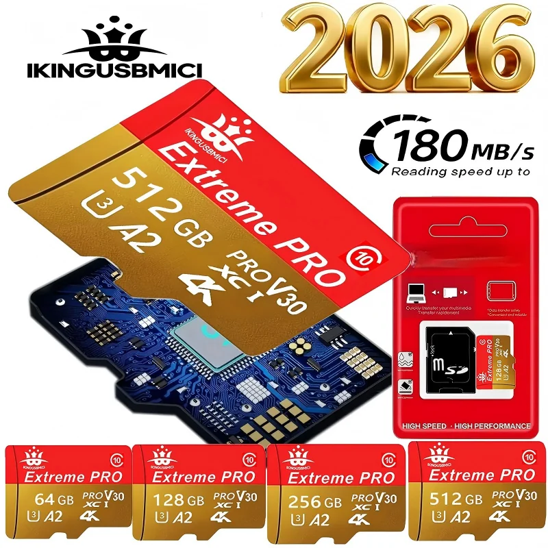 Фото Карта памяти Mini SD 32 ГБ, 64 ГБ, 128 ГБ, 256 ГБ, 512 ГБ, оригинальная, U3, для смартфонов и камер, высокоскоростная, надежная, класс 10, премиум-качество