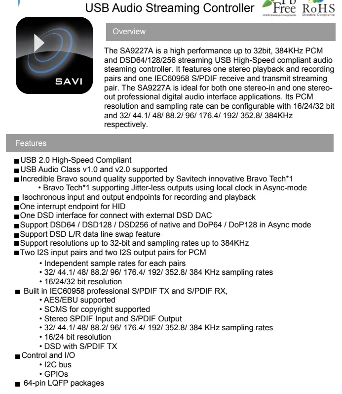 Mini SA9227 USB к SPDIF оптический I2S стерео HiFi ЦАП Плата DSD256 32 бит 384K поддержка AC3 DTS DOLBY