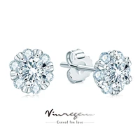 vinregem 925 sterling silver 18k white gold moissanite pass test diamond stud earrings fine jewelry for women gift drop shipping