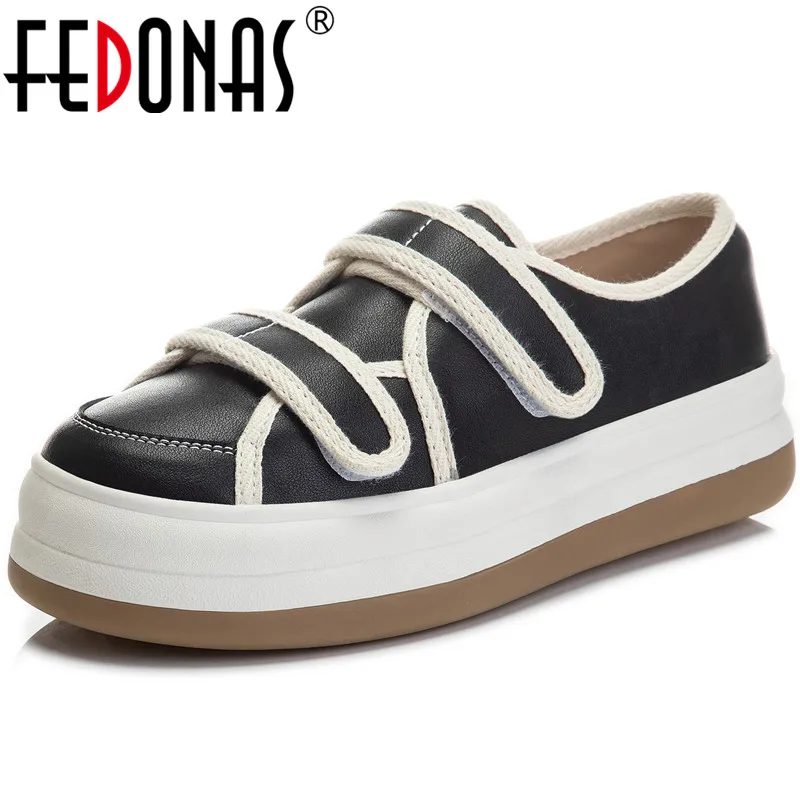 

Женские кроссовки FEDONAS, весенне-летние спортивные кроссовки из натуральной кожи на плоской платформе