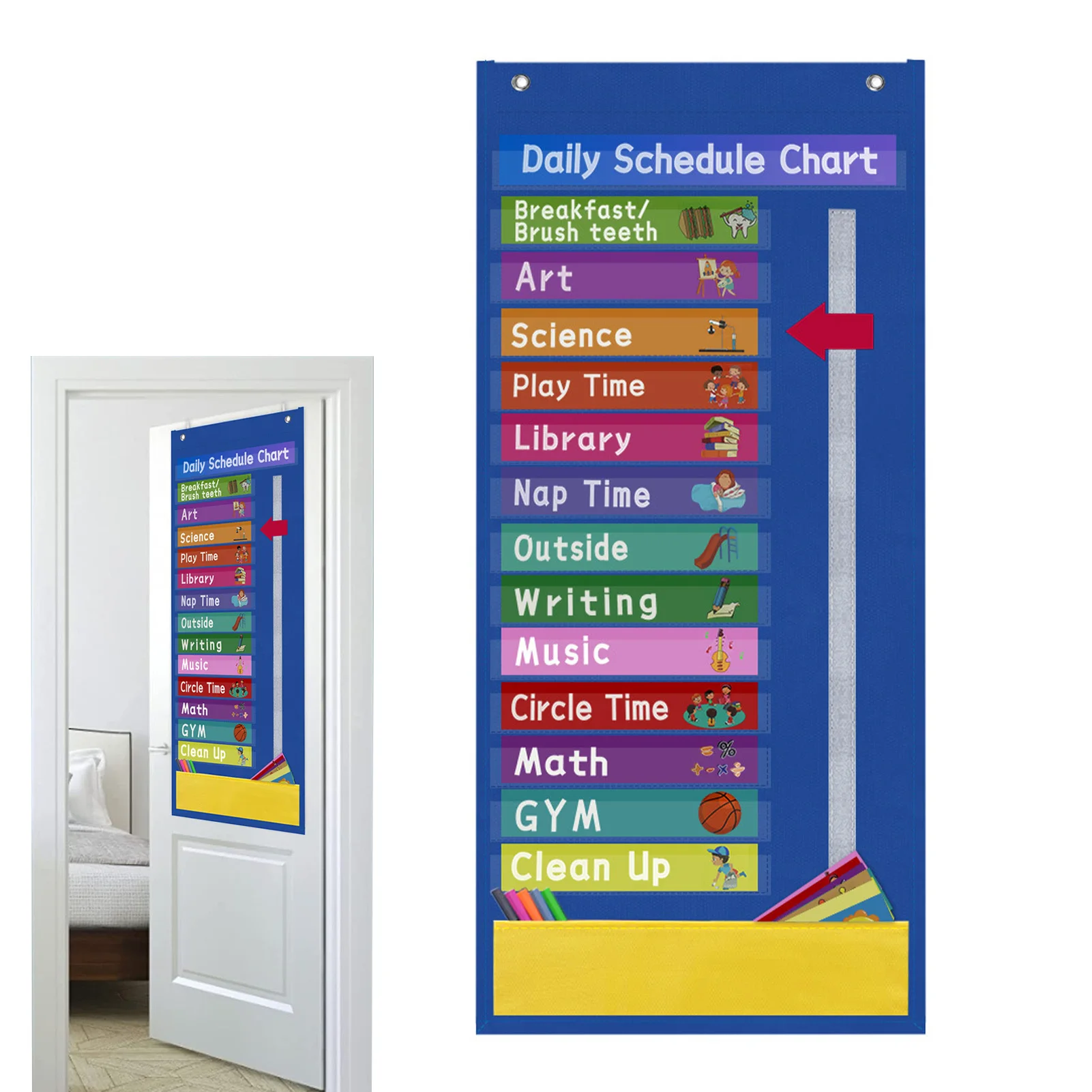 

Daily Schedule Chart School Supplies Classroom Pocket Chart Schedule Education Scheduling Chart For School Office Home School