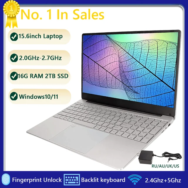 15.6-inch Laptop 16GB RAM 2TB SSD Windows10/11 Gaming Laptop With Fingerprint Backlit BT4.0 Dual WiFi Notebook Portable Computer 1