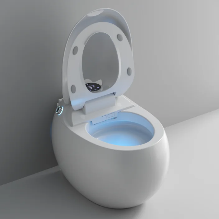 

New design auto induction flushing intelligent wc bidet 220v s-trap instant heat egg smart toilet