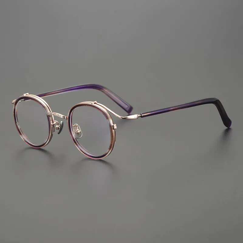 

Оправа для очков в стиле ретро для мужчин и женщин, винтажные дизайнерские круглые титановые оптические очки для чтения при близорукости, компьютерные очки по рецепту