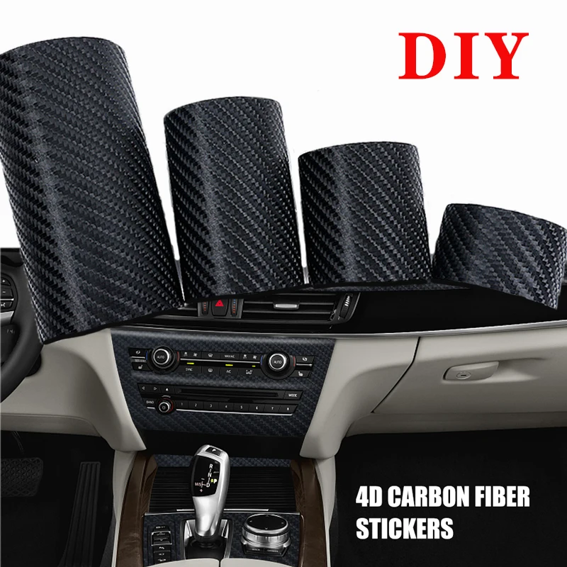 

4D Carbon Fiber Car Door Sill Protective Film Anti-Collision Side Mirror Anti-Scratch Tape Waterproof Diy Universal Car Film
