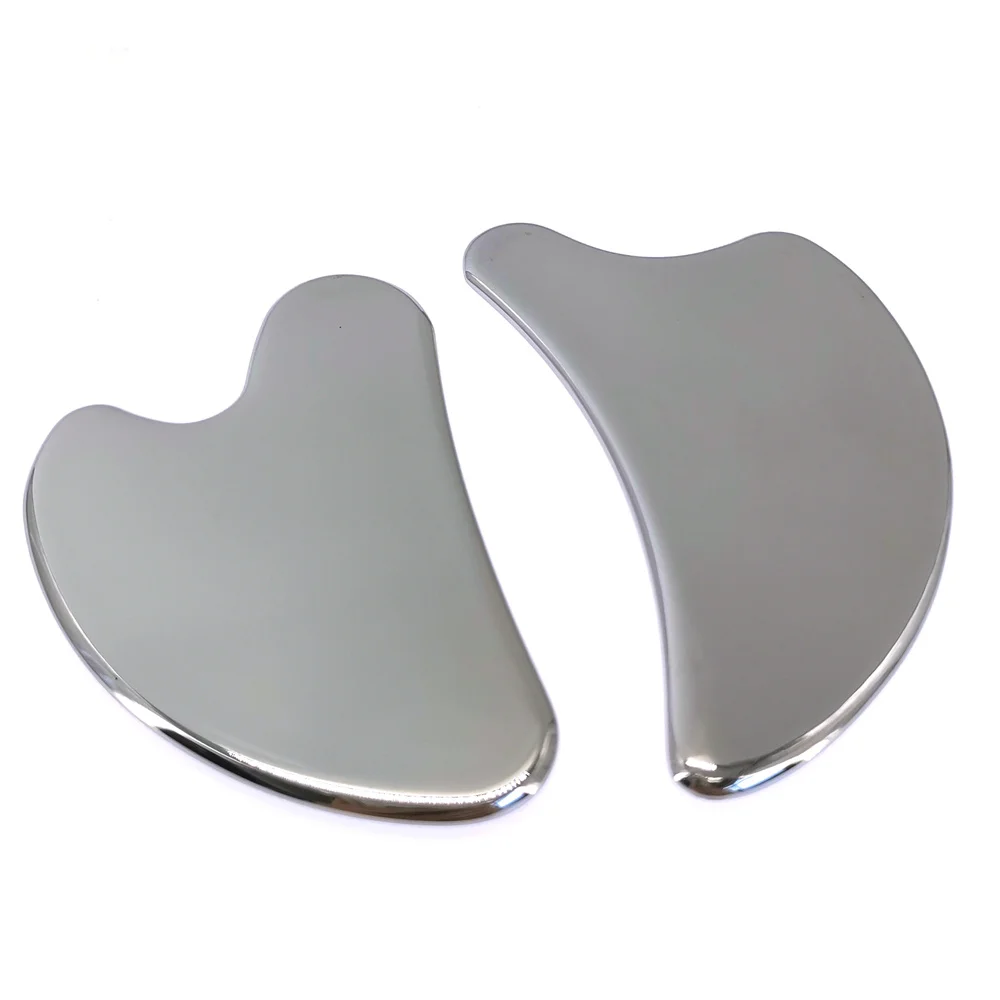 

Скребок для лица из нержавеющей стали, Инструмент Для Массажа Гуаша, подтяжка лица, подтяжка кожи, охлаждение, металлический контур, уменьшение отечности