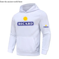 ouzo liquor alcohol ricard france ouzo hoodies for men and women ricard printed logo pullovers for adult pure cotton clothes