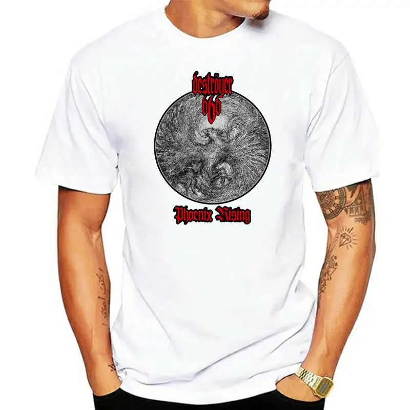 Destroyer 666 'Phoenix Rising' T Shirt (Watain Marduk Absu Aura Sodom) Men 2024 New Short Sleeve Cotton Print Men'S T-Shirt