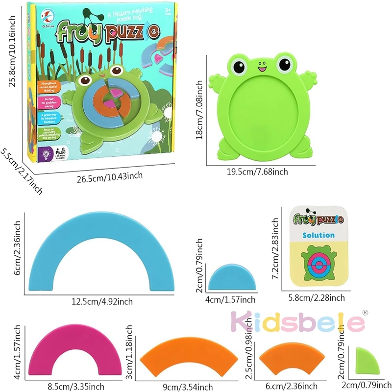 18 шт. детский Развивающий пазл-лягушка
