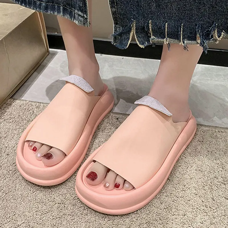 2023 New Women's Slippers Summer Beach Slippers for Women Fashion Soft Anti Slip Shoes Simple Solid Shoes Female Zapatillas De