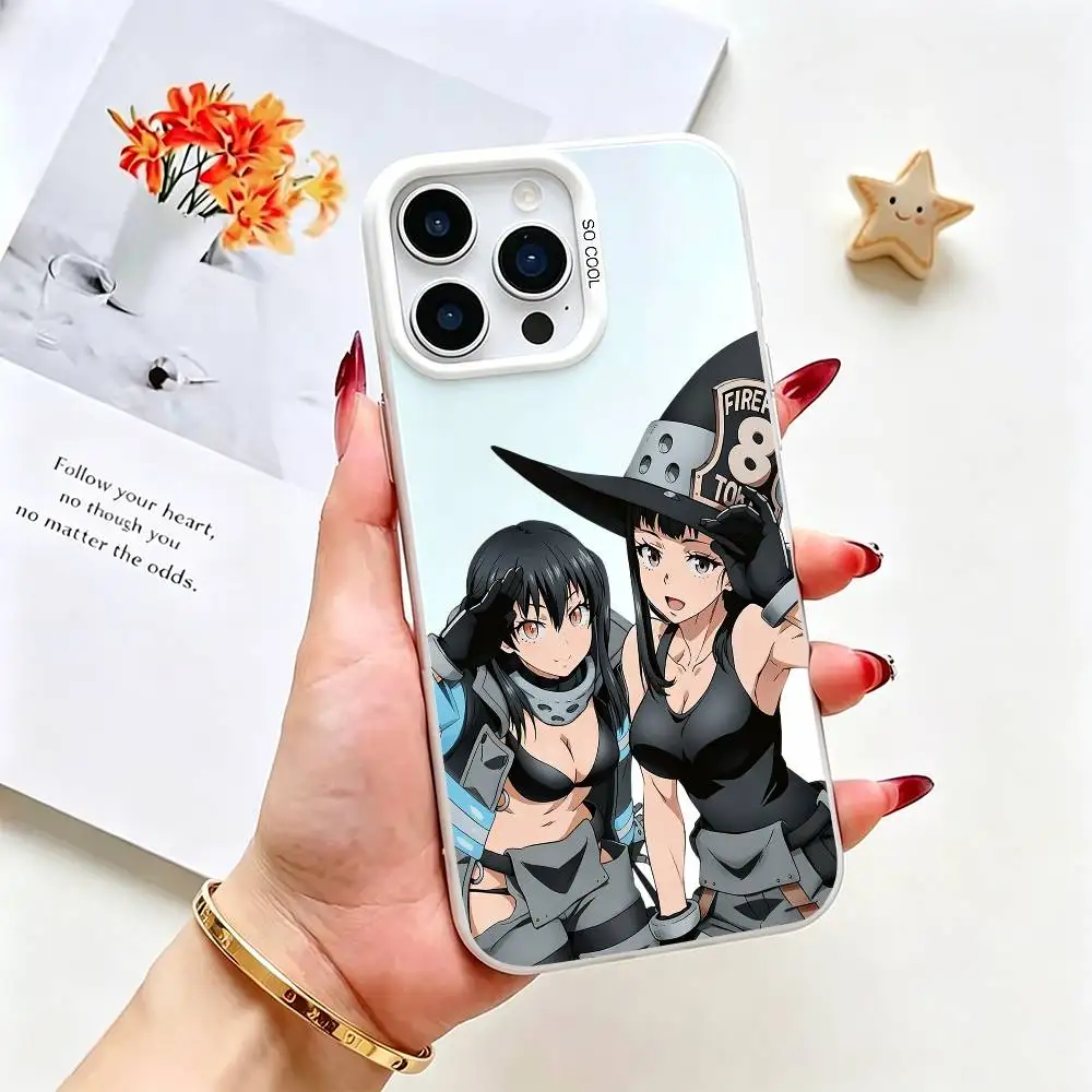Фото Чехол для телефона F-Fire Force Maki Oze для iPhone 17, 16, 15, 14, 13, 12, 11 Plus, Pro Max, XS, цветной серебристый чехол-накладка №5