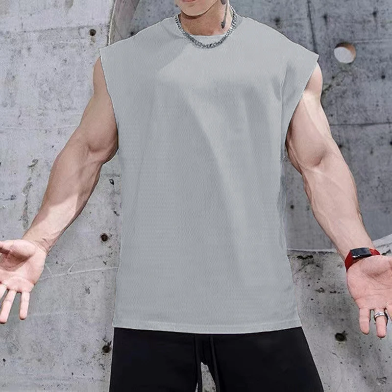 Майка мужская сетчатая для спортзала модный Быстросохнущий жилет без рукавов