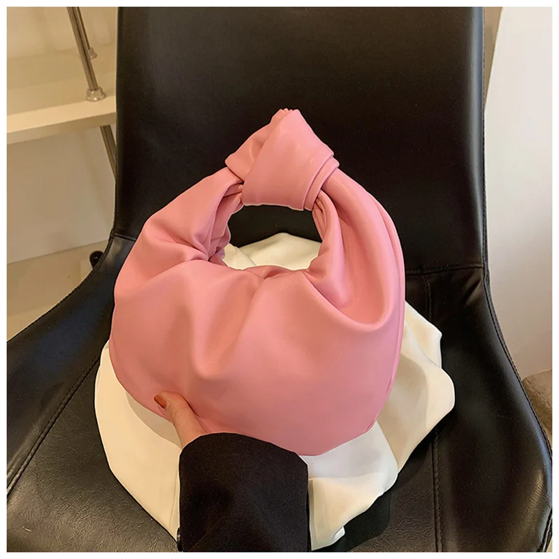 2023Soft Sugar Cream Pleated Bag for Women Spring/Summer 2023 Korean Version Fashion and Versatile Soft Glutinous Girls' Handbag