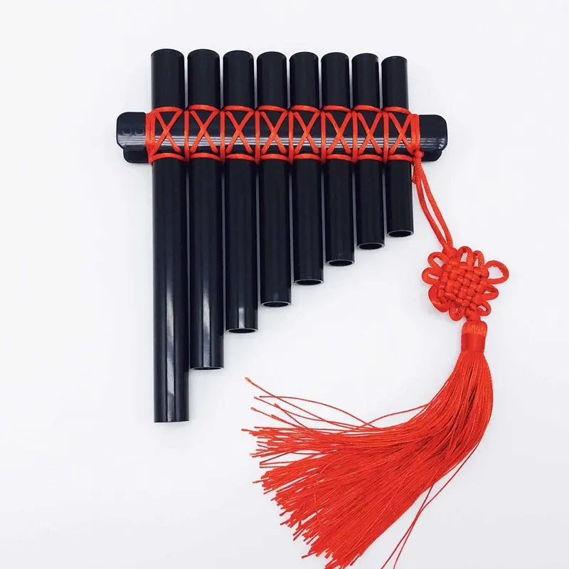 

Panpipe Flute for Beginners with Chinese Knot 8 Tones Traditional Vintage ABS Material Children Performance Musical Instruments