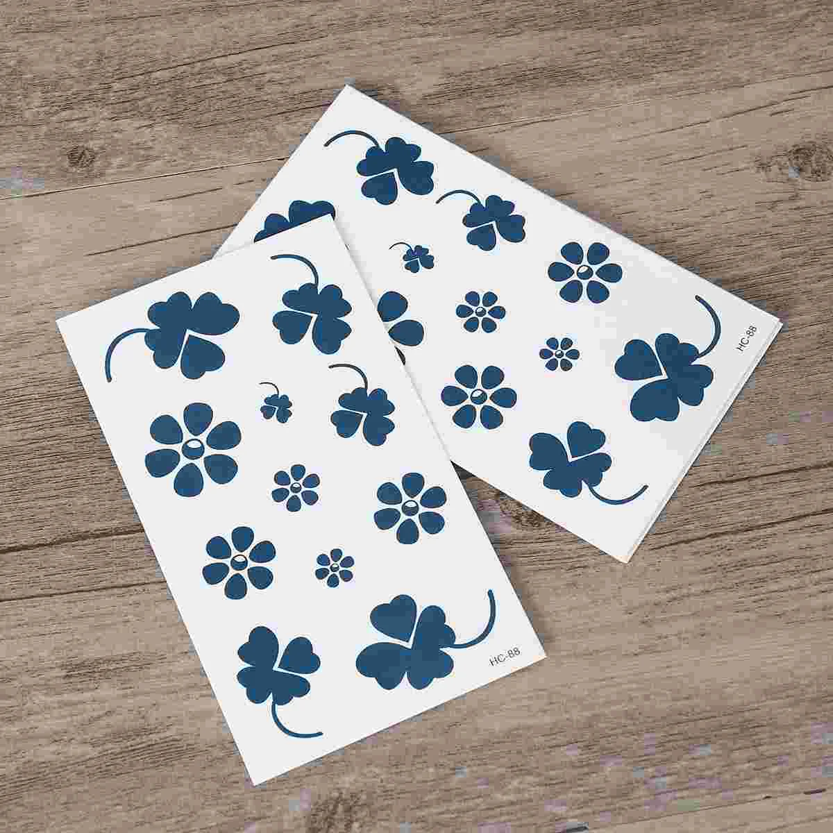 

10 Sheets Four Leaf Tattoo Temporary Tattoos Waterproof Sticker Decal 6cm