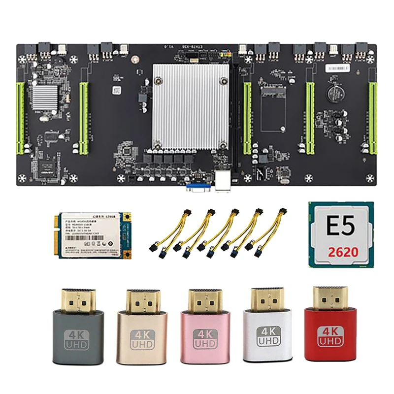 

Семейная материнская плата для майнинга BTC с процессором E5 2620 + SSD 128 ГБ + Виртуальный HD дисплей + шнур питания LGA2011 DDR3 ОЗУ 5 PCIE16X 80 мм