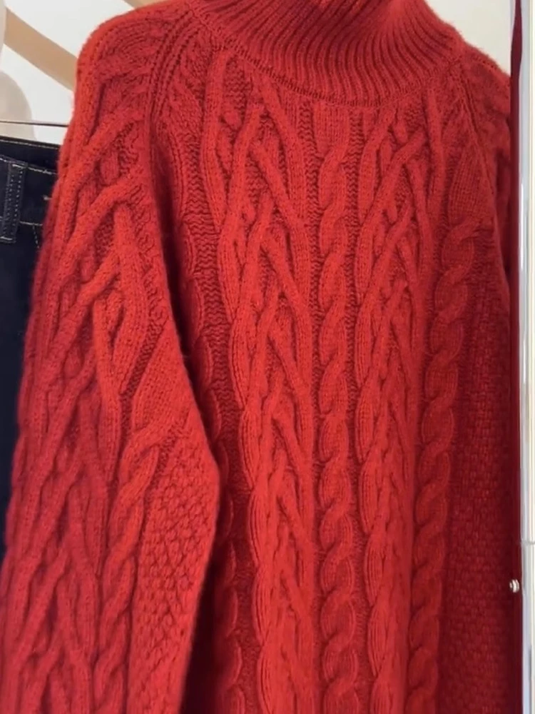 Красный свитер Twist Женский европейский товар Популярный изысканный